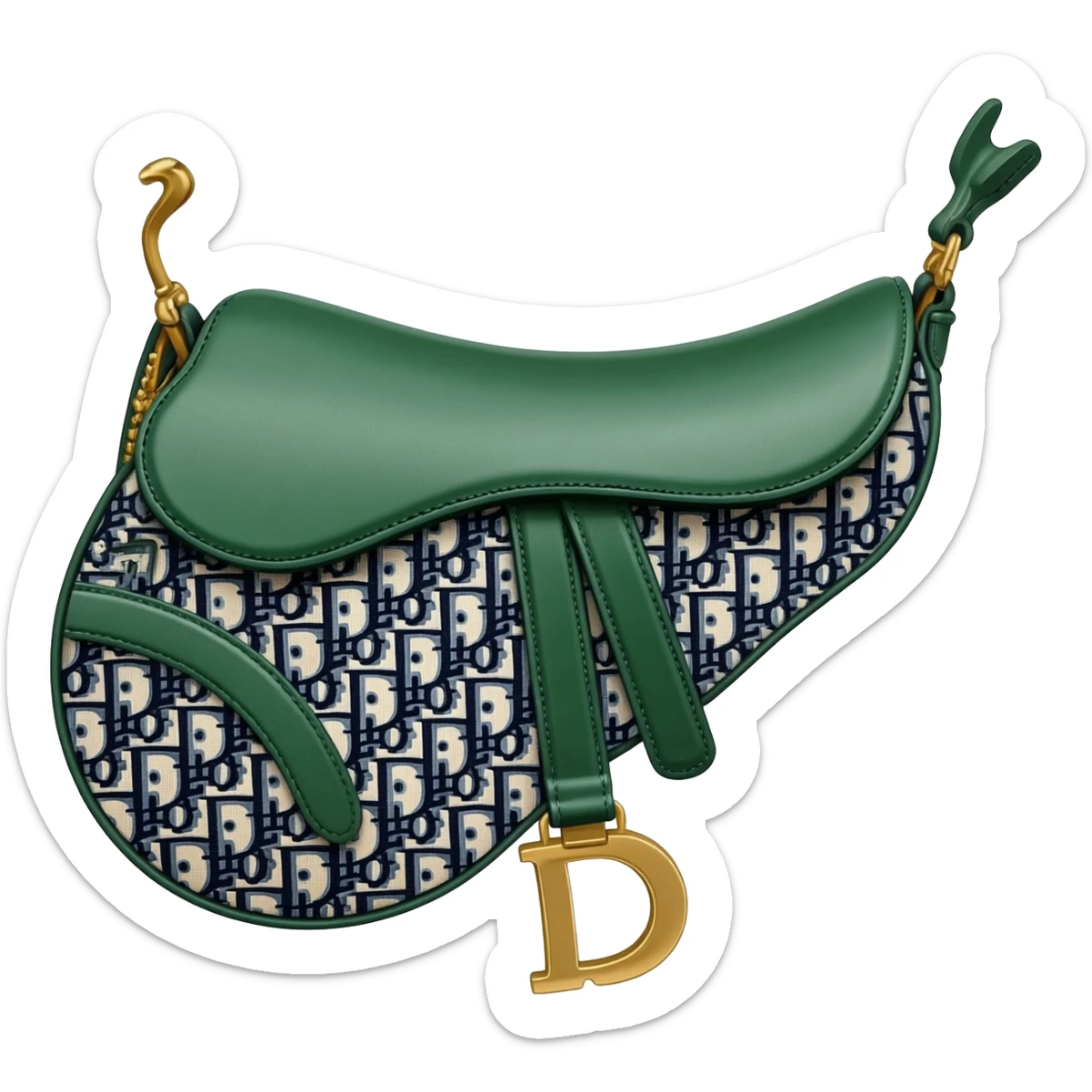 green dior print saddle bag sticker