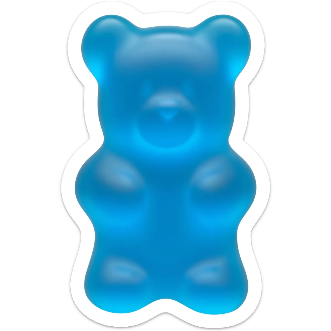 blue gummy bear shape sticker