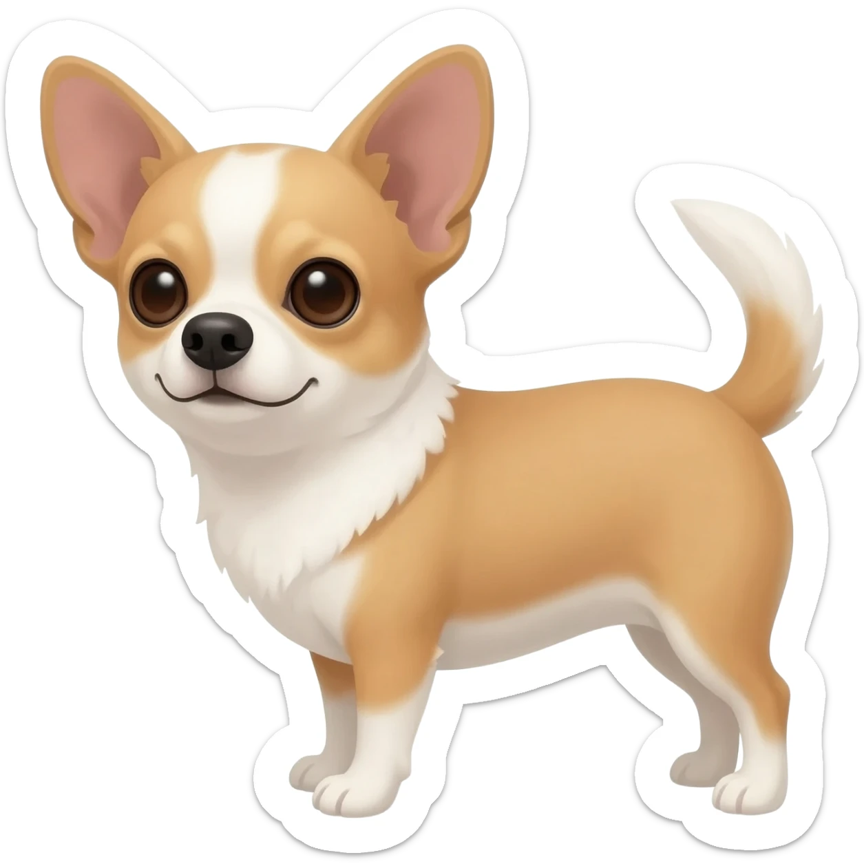 Chihuahua beige et blanc au ventre sticker