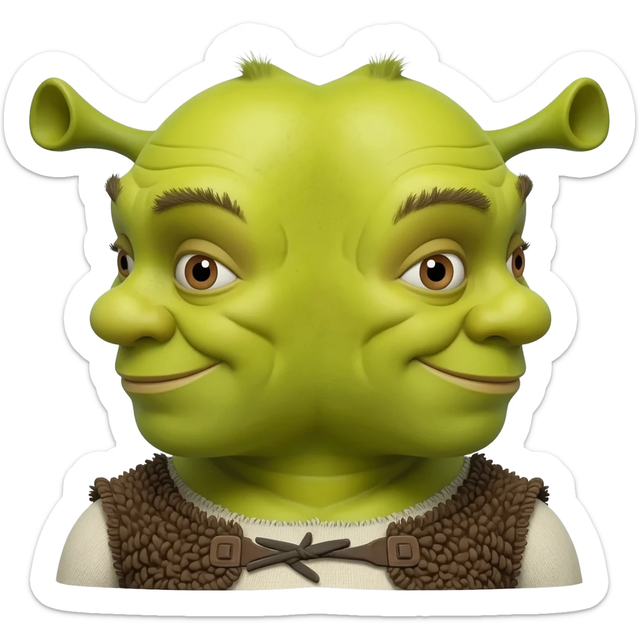Shrek with 2 heads sticker
