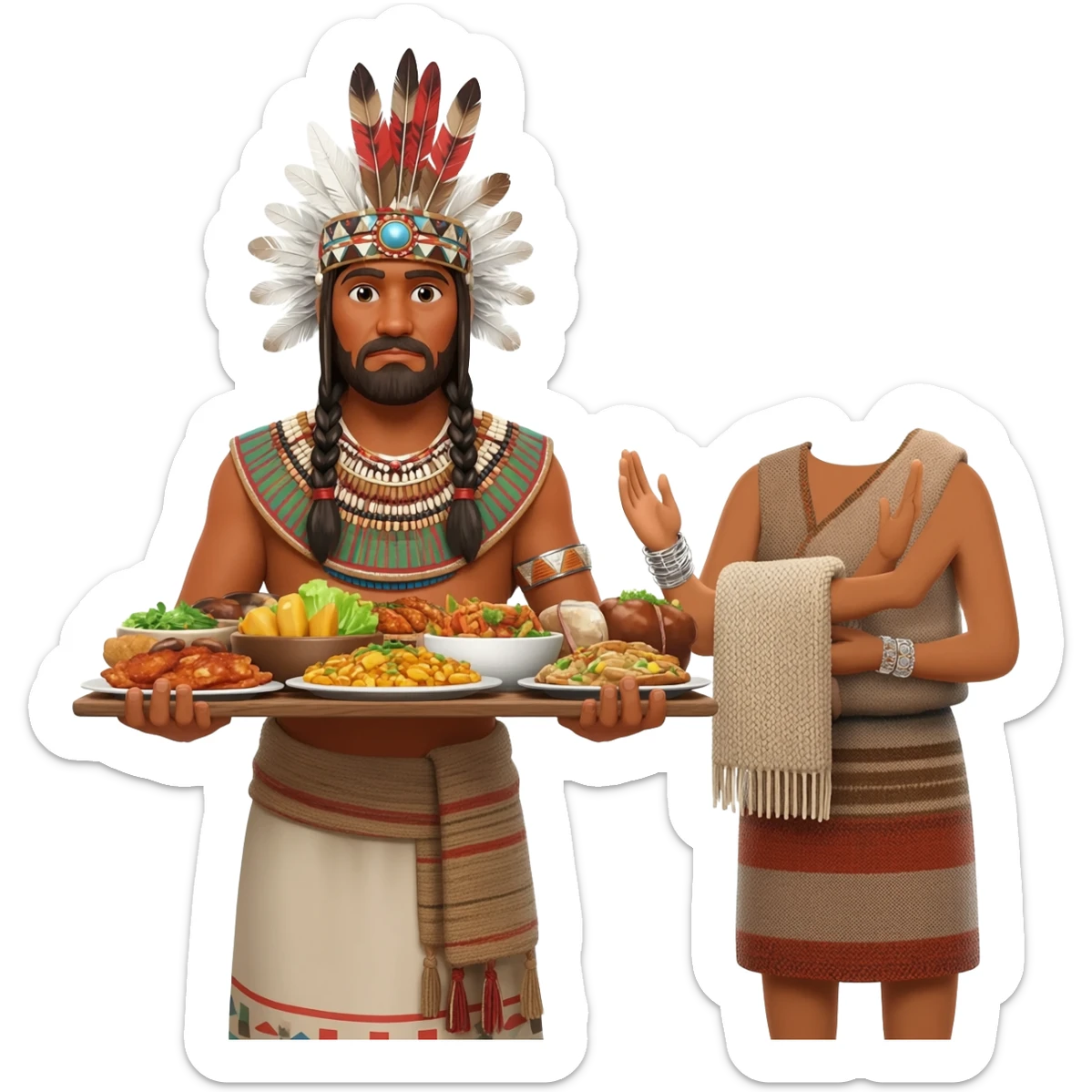 a tribal chief or noble lavished gifts of considerable riches upon his guests to advance his title or rank, doling out large quantities of food, woolen blankets, or silver bracelets sticker