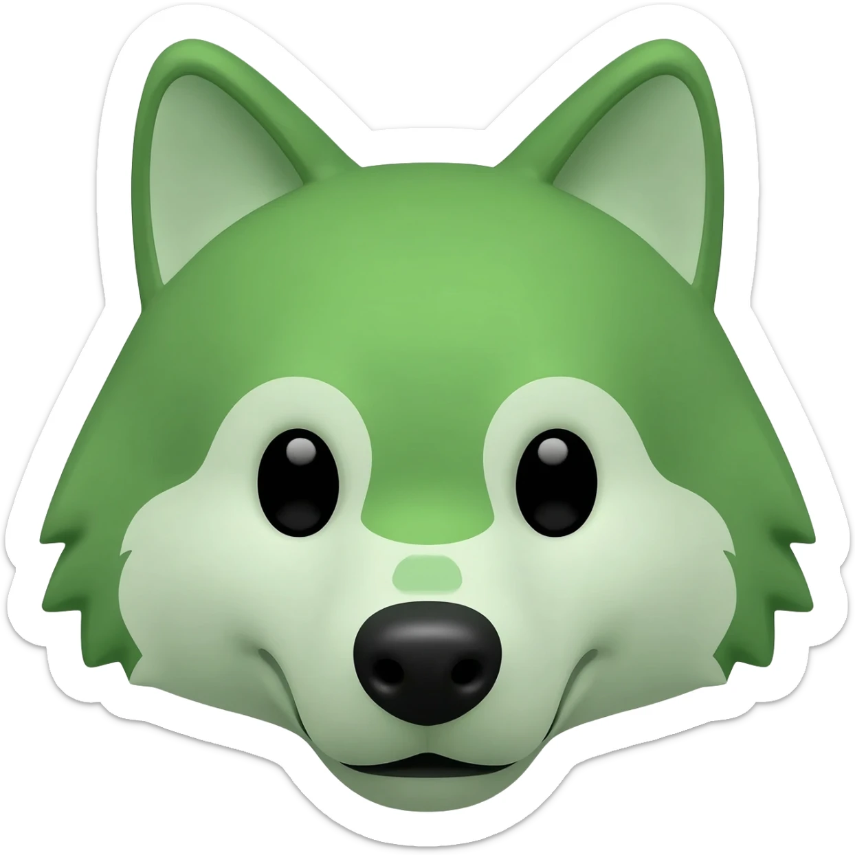 maake a green wolf head emojis sticker