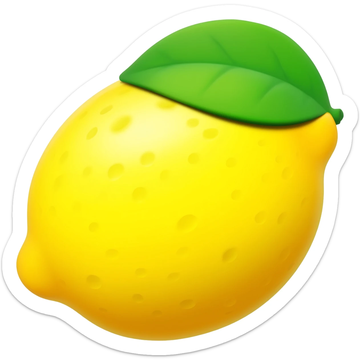 slot machine lemon symbol with a green leaf on the top, refreshing looking and delicious sticker