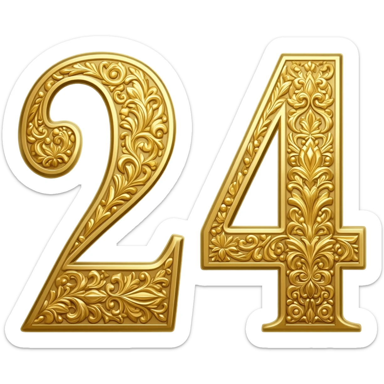 '24' with decoration sticker