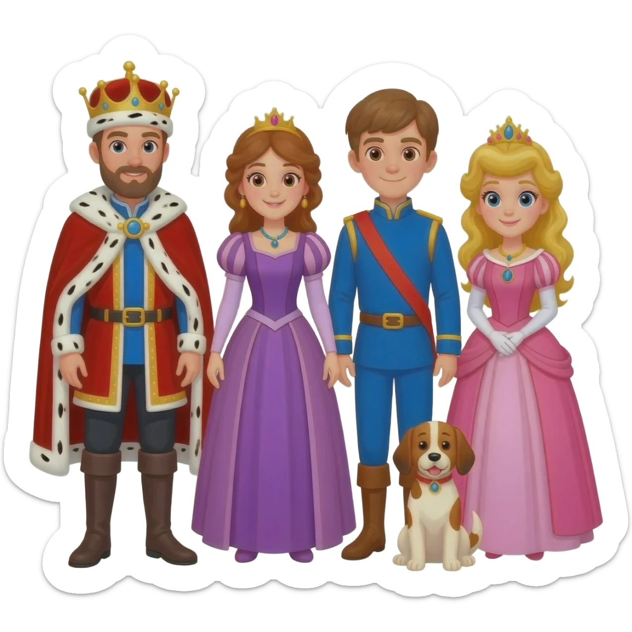 King,Queen,Prince,Princesse,Dog sticker