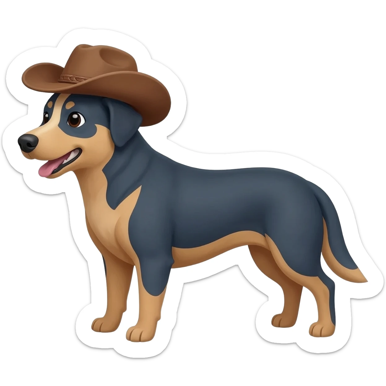 blue heeler dog in a cowboy hat sticker