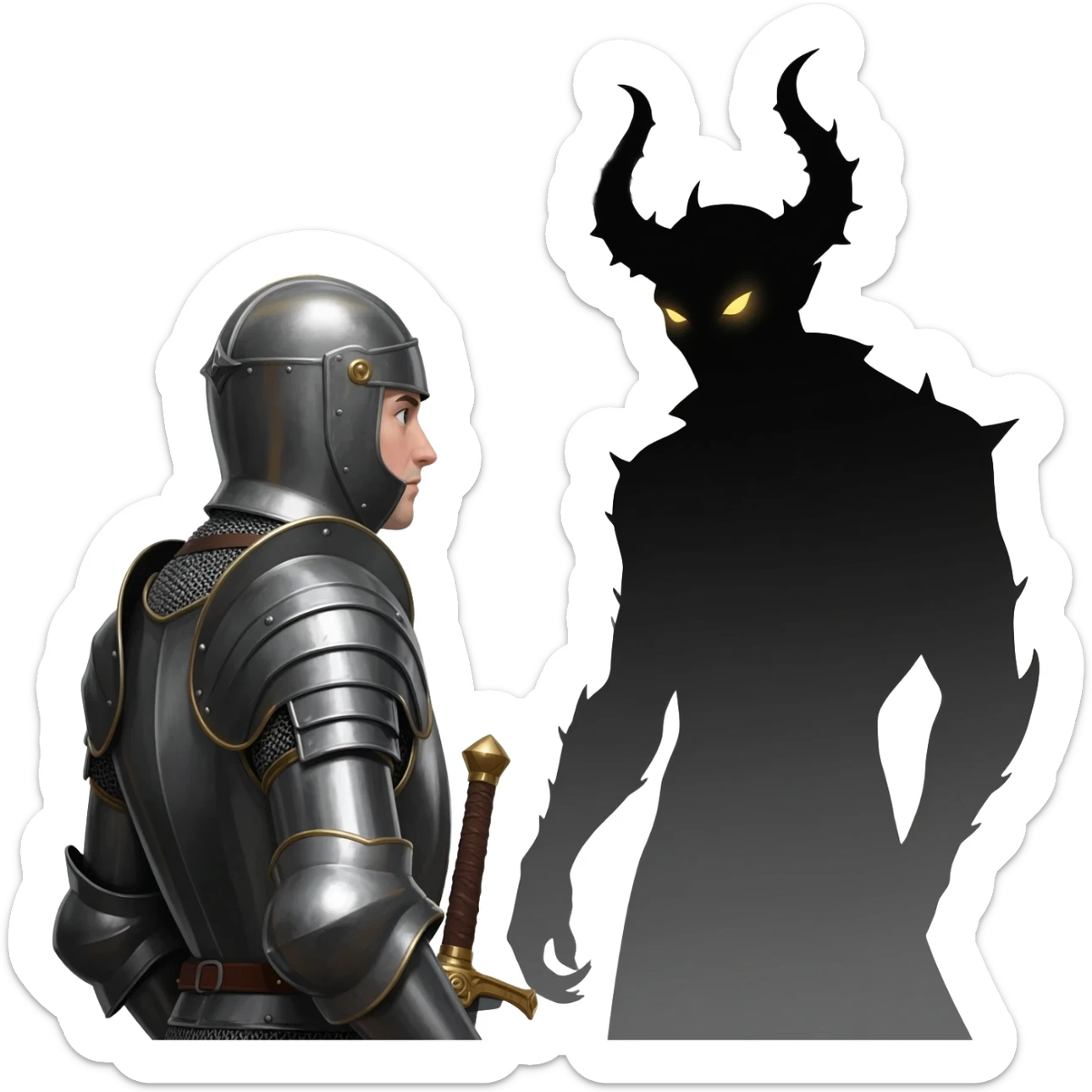 Good vs evil sticker