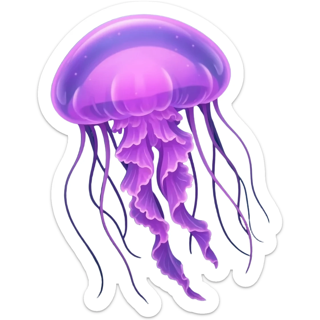 Detailed glowing Purple jellyfish sticker