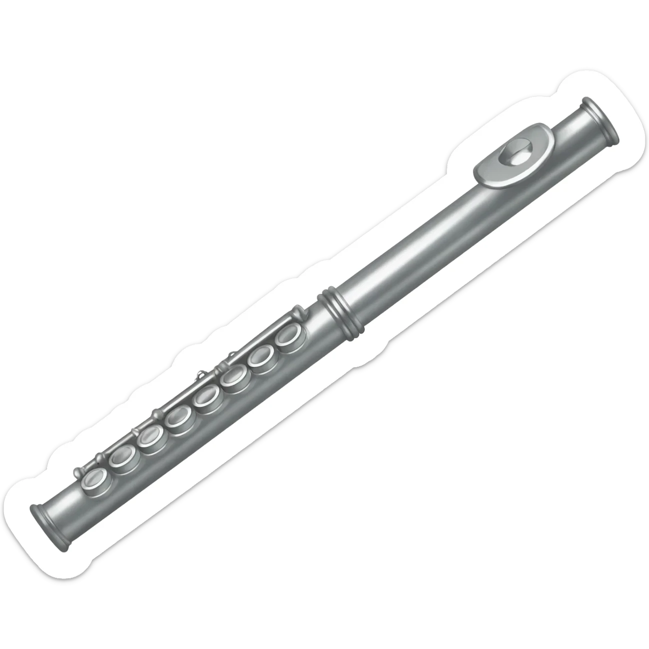 silver flute sticker