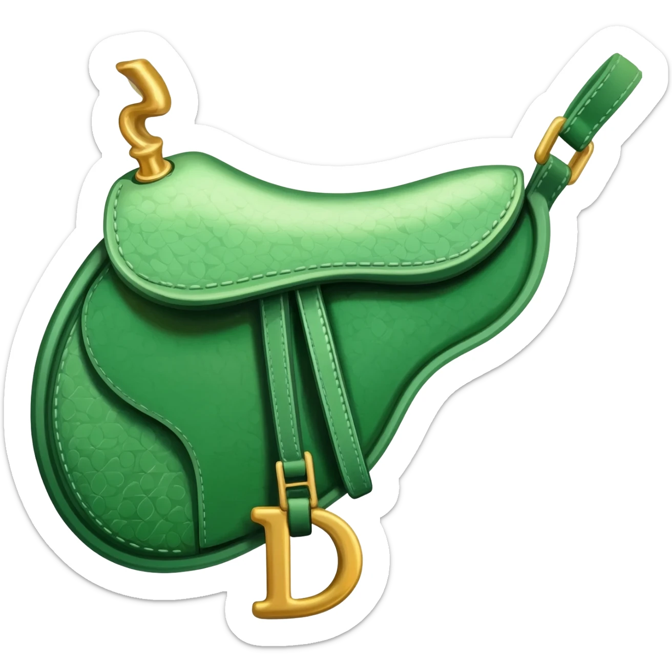 green saddle dior bag sticker
