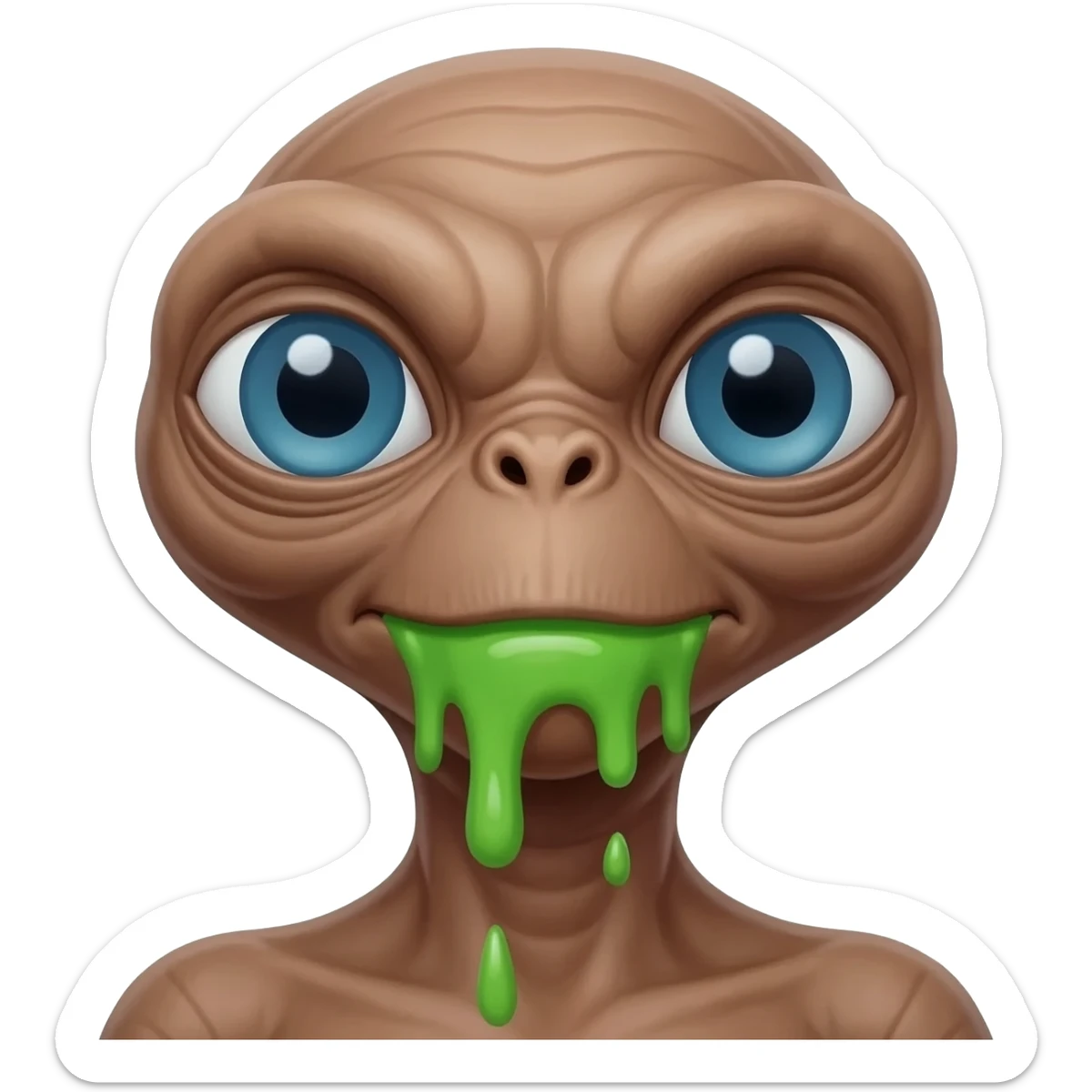 E.T. The Extra-Terrestrial from the movie puking green liquid sticker
