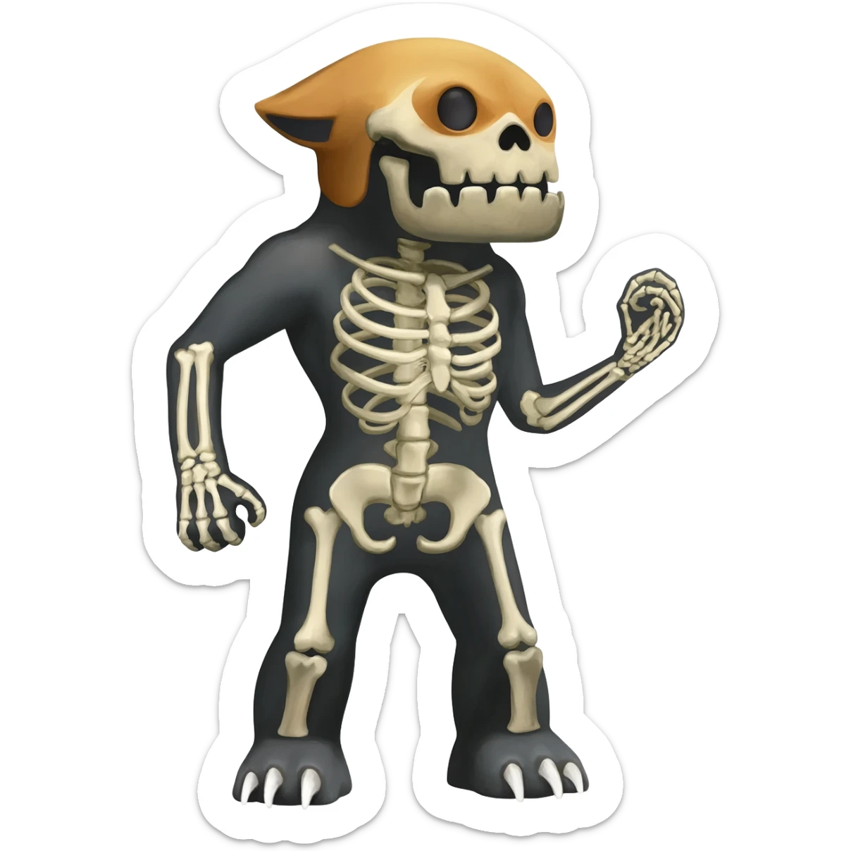 Skeletal-Skull-faced-Obstagoon-Houndoom-Salandit-fusion (full body) sticker