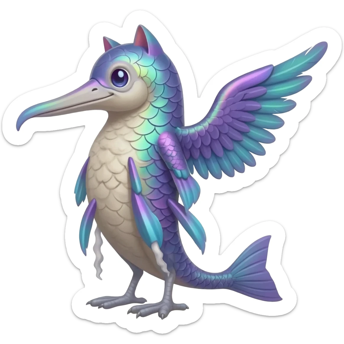 Koi-sergal-birdy-fusion-hybrid-animal-creature, Full body  sticker