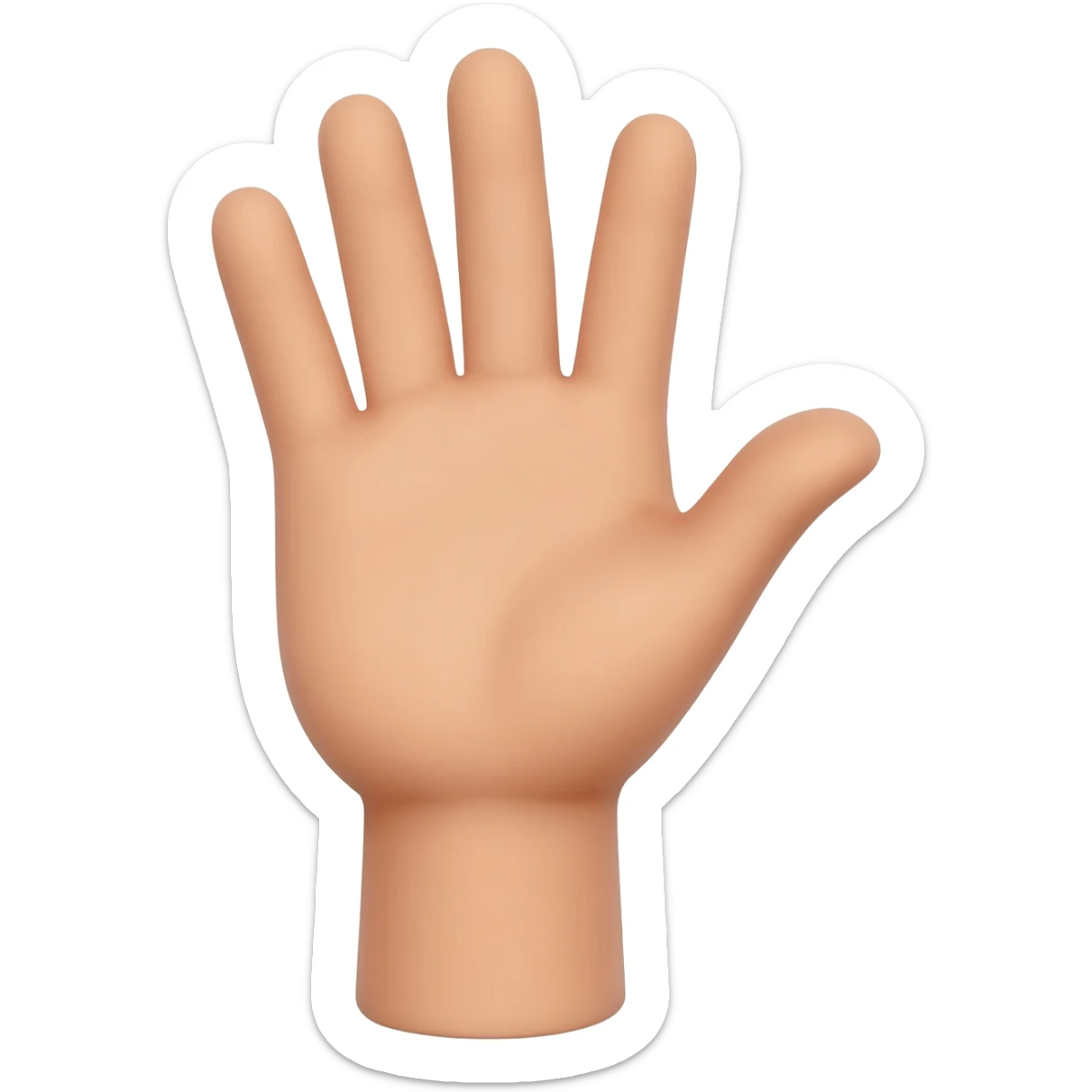 mano con 4 dedos levantados y el pulgar doblado hacia la palma sticker