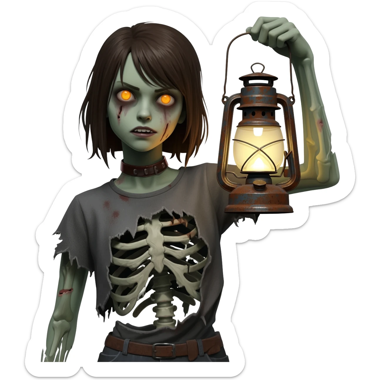 zombie girl sticker