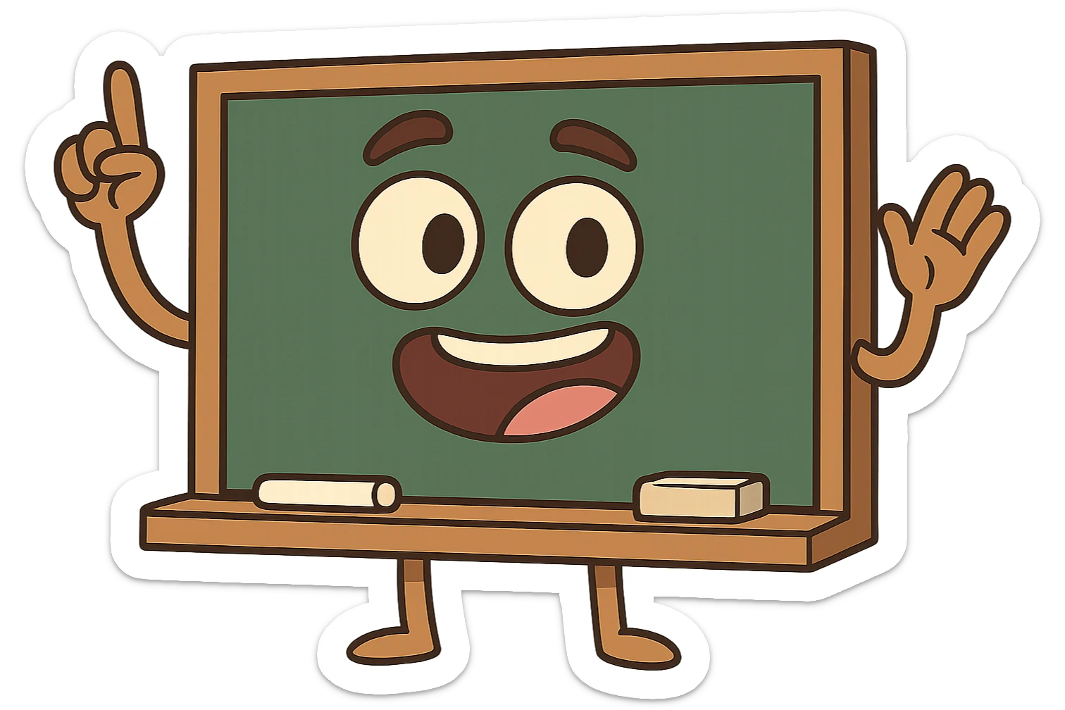 school blackboard, cartoon style sticker