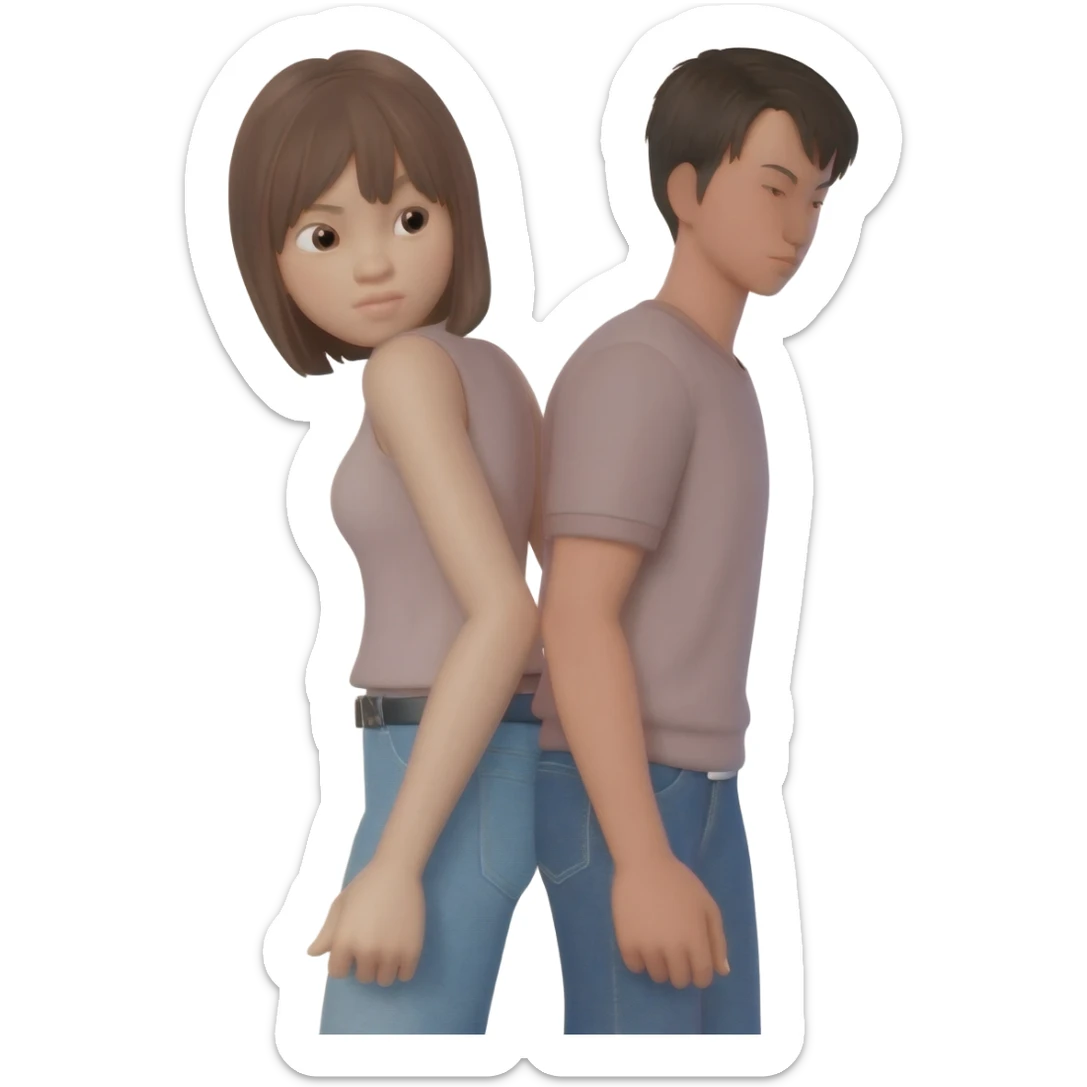 Asian girl taking 2 dicks at the same time sticker