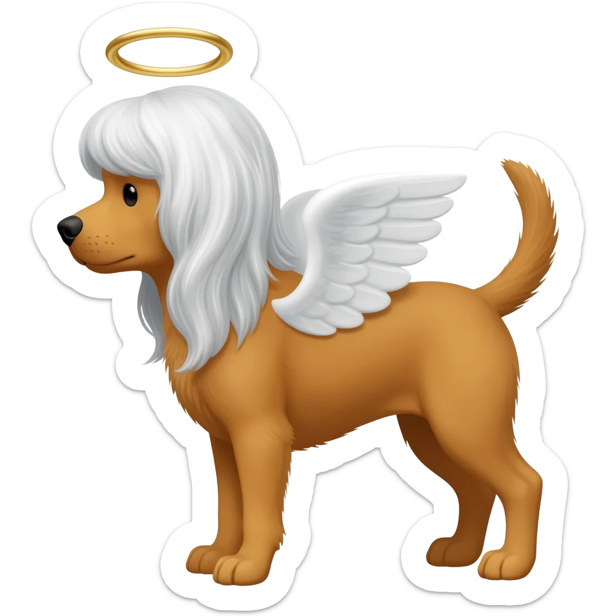 dog wig angel sticker