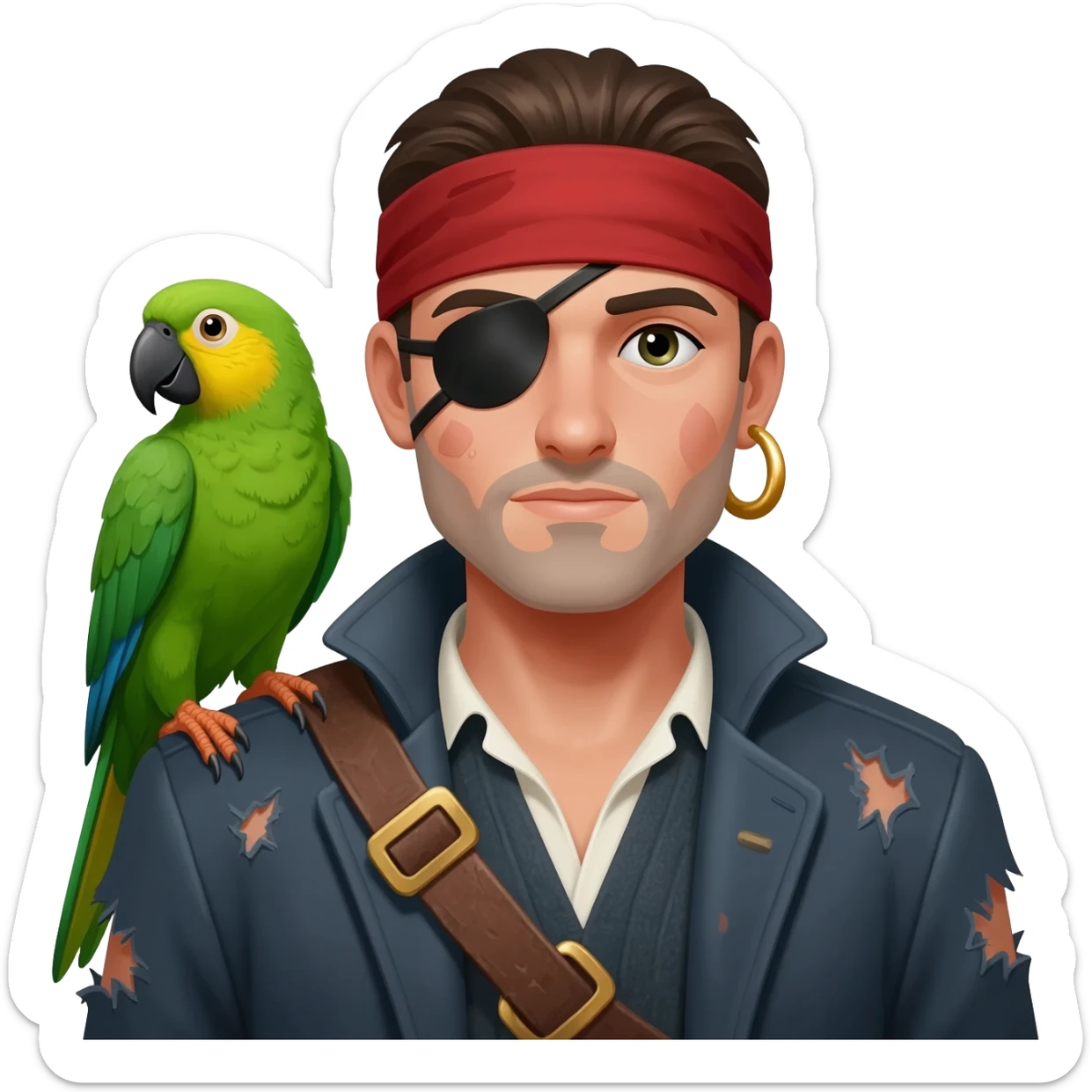 pirate and parrot sticker