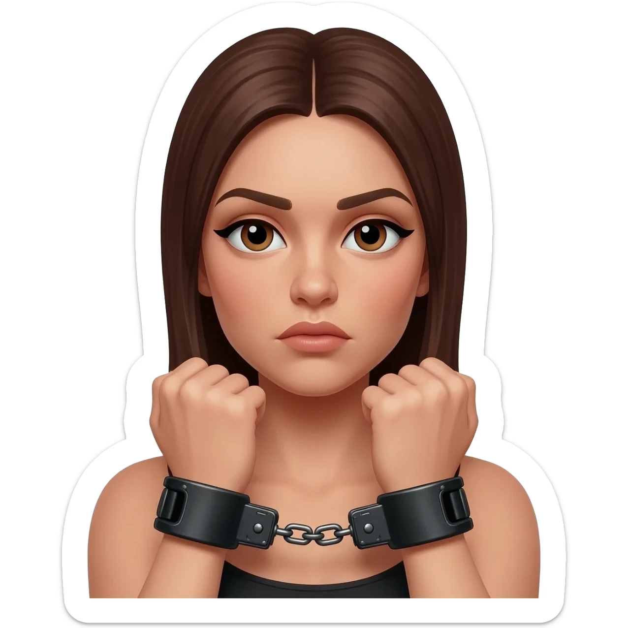 Women behind back handcuffs sticker