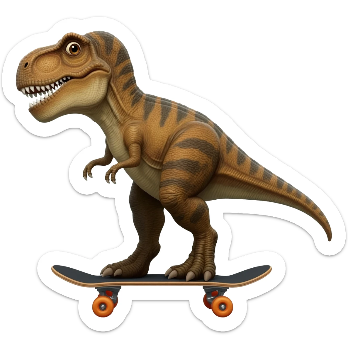 Dinosaur on a skateboard sticker