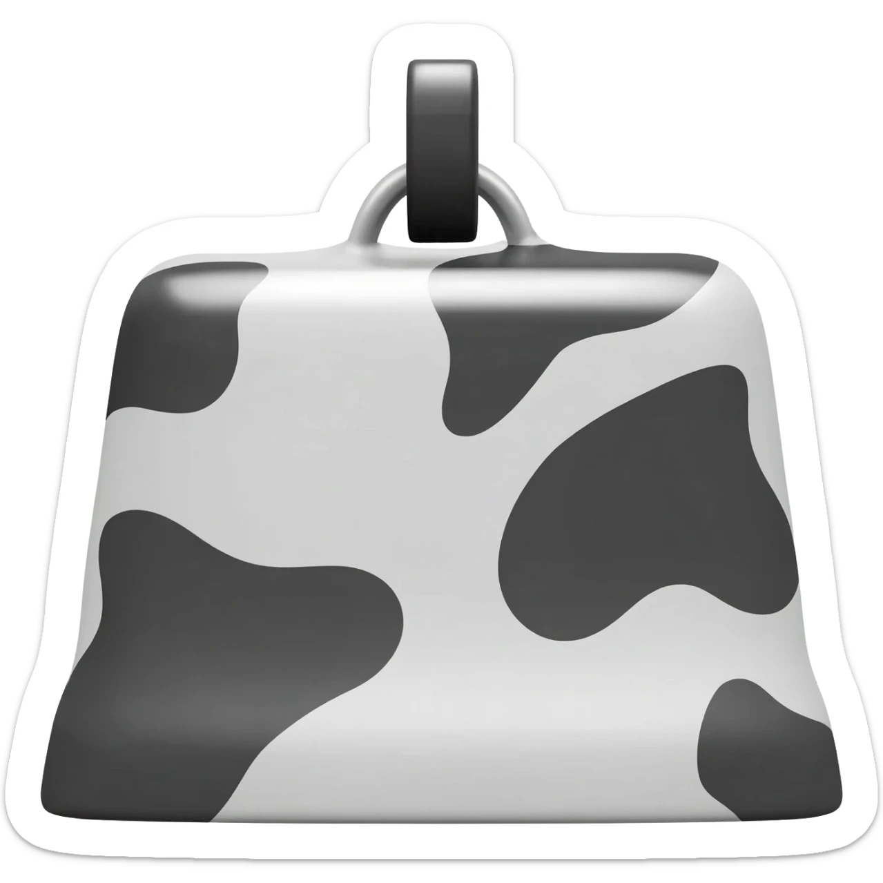 plain sqare cowbell on a collar with cow black and white pattern sticker