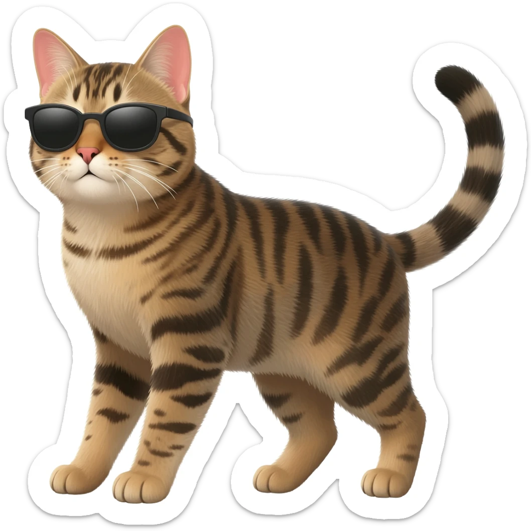 Cat wearing sunglasses sticker