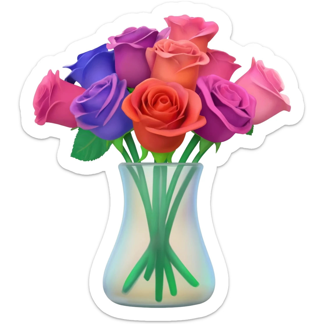Flowers in small bud vase sticker