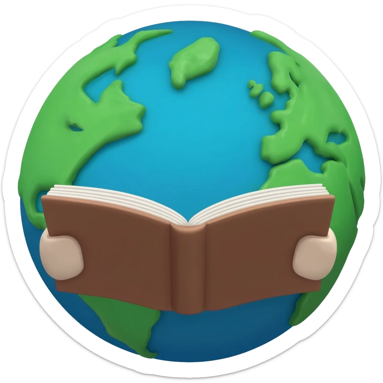 Blue planet reading a book sticker