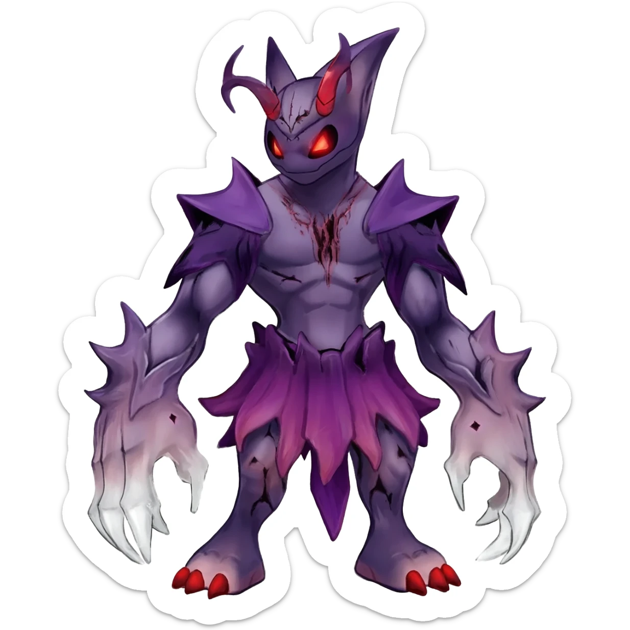 Edgy Spooky Gothic Evil Duskull-Salandit-Umbreon-Fakémon-hybrid-creature (full body)  sticker