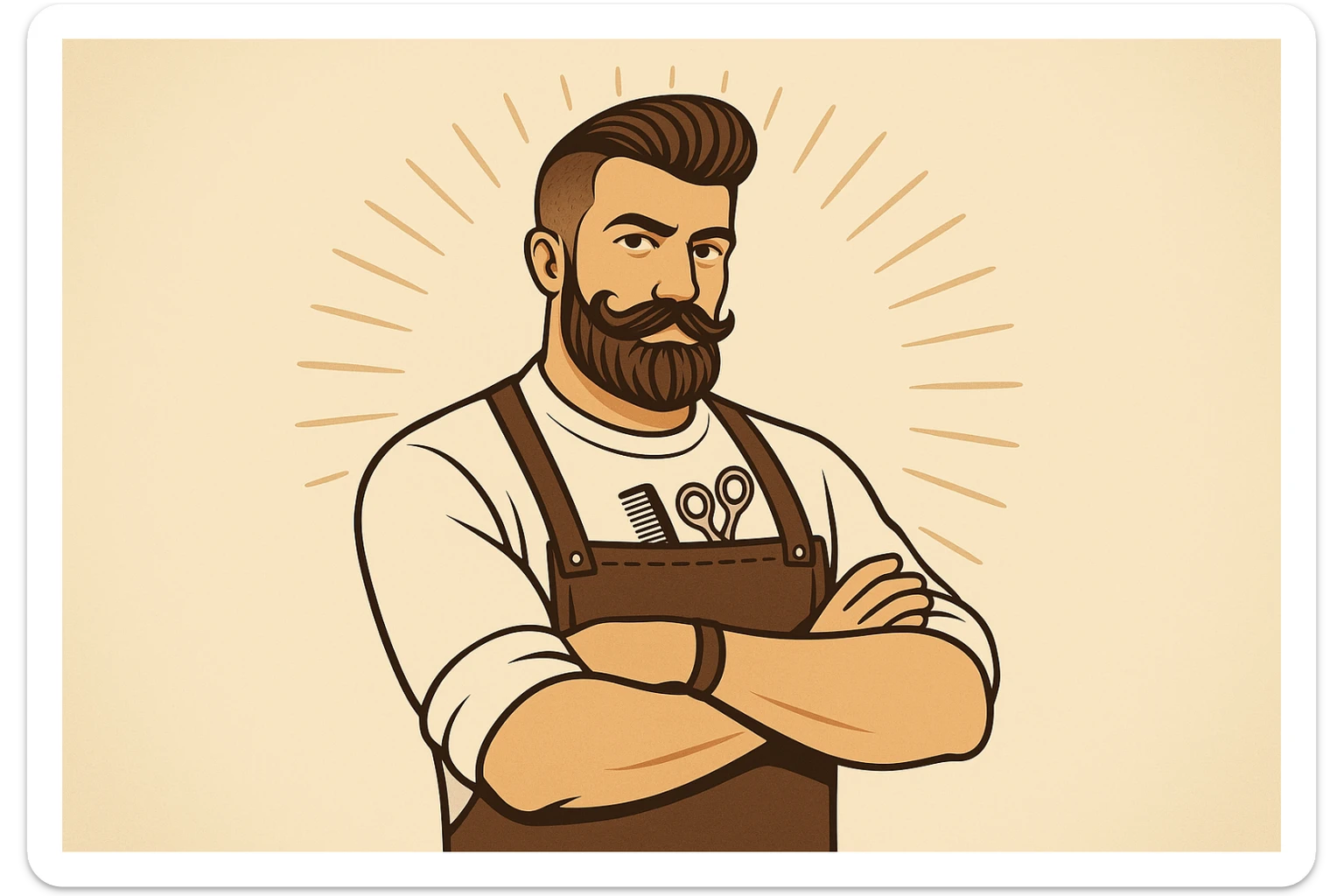 shu pozada turgan sartaroshni tuzib ber sticker