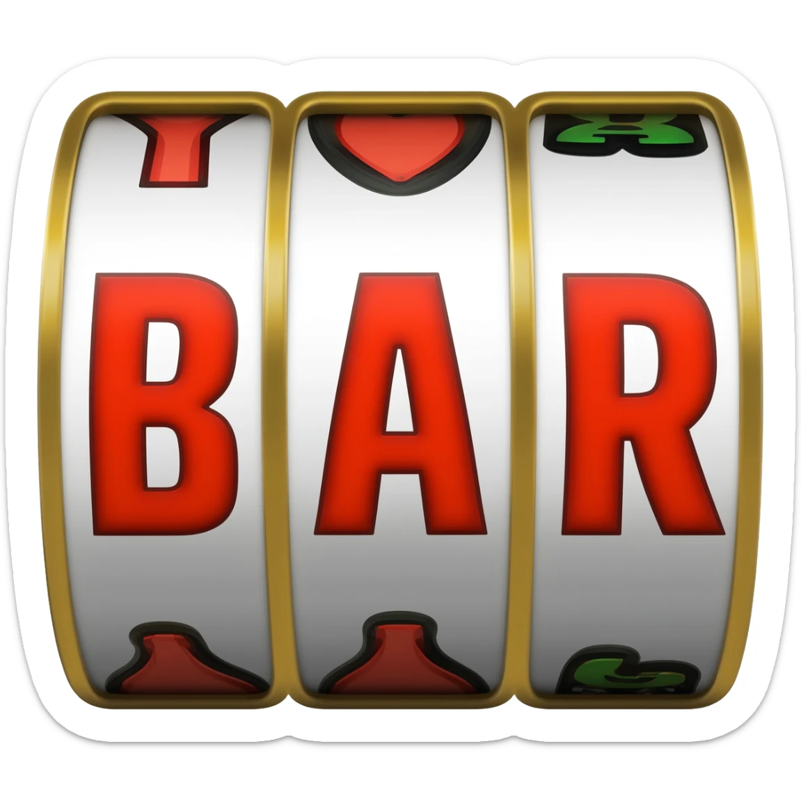 a bar symbol for slot machines. with text bar and a rounded rectangle around it sticker