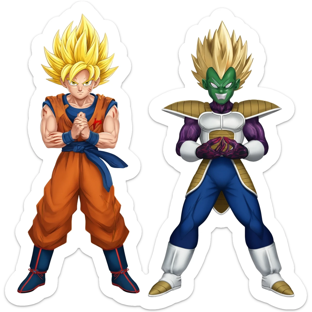 Evil Goku ssj-evil vegeta ssj (evil gogeta) fusion dance what if sticker