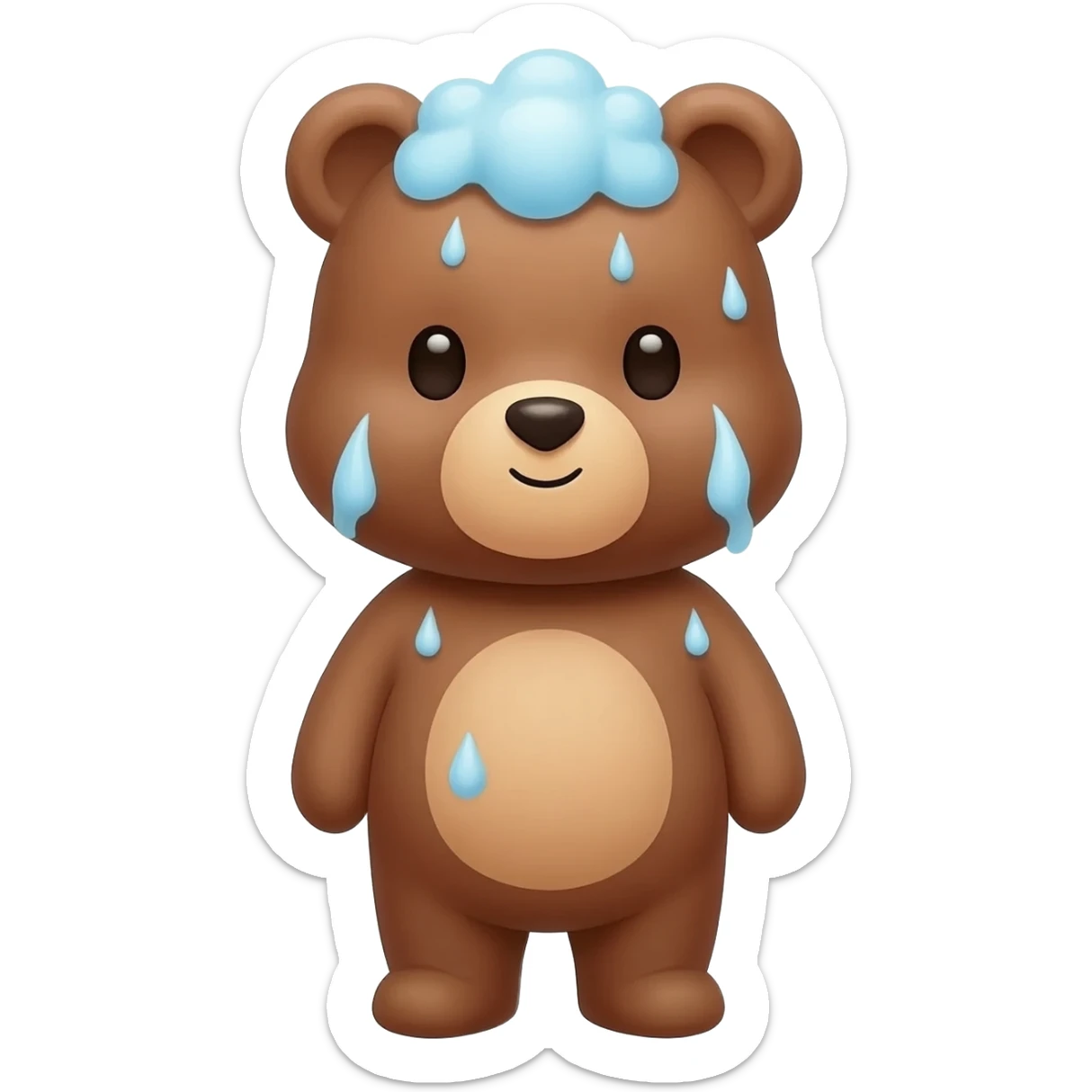 Cute bear taking shower sticker