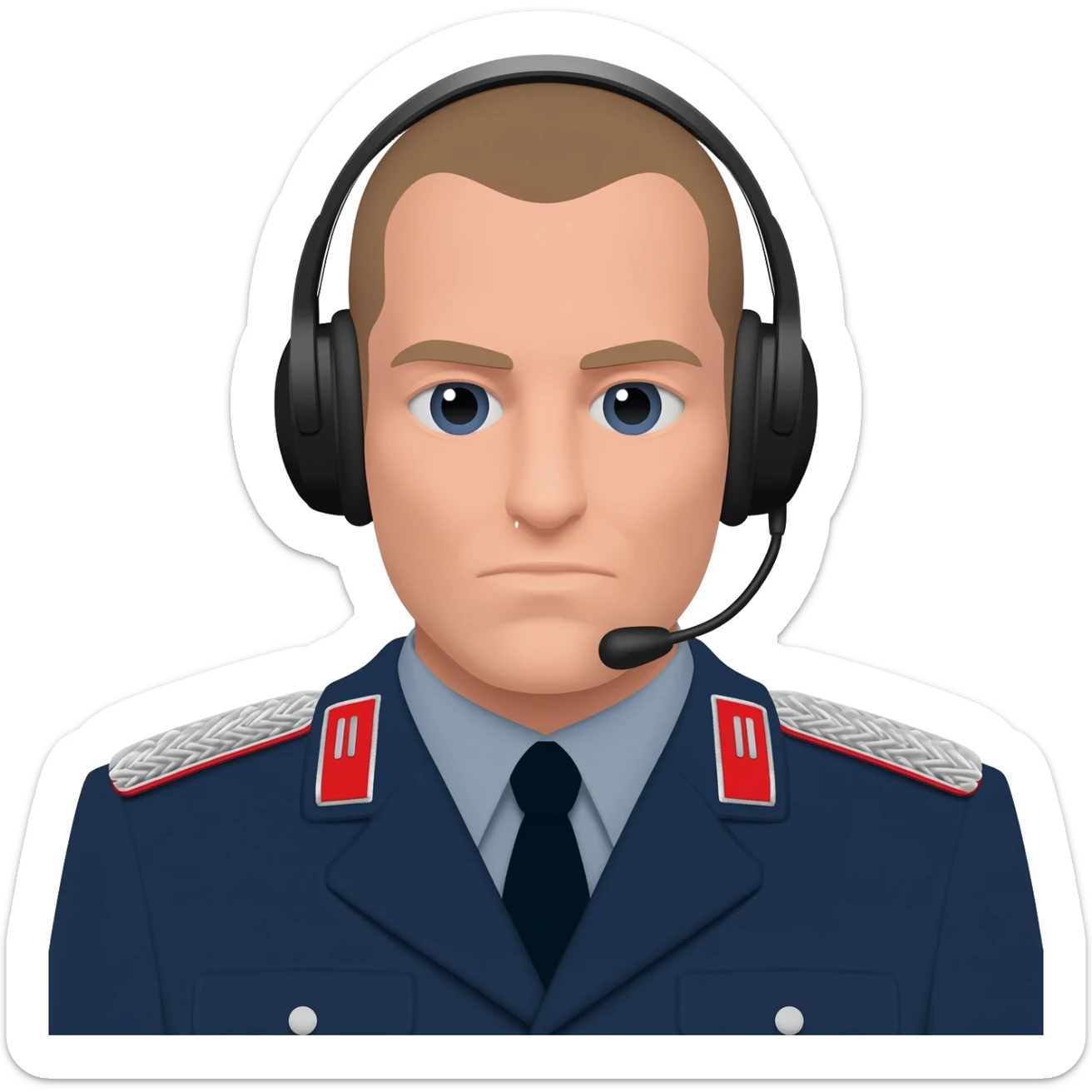 German secret police officer, Stasi, headphones, surveillance process sticker