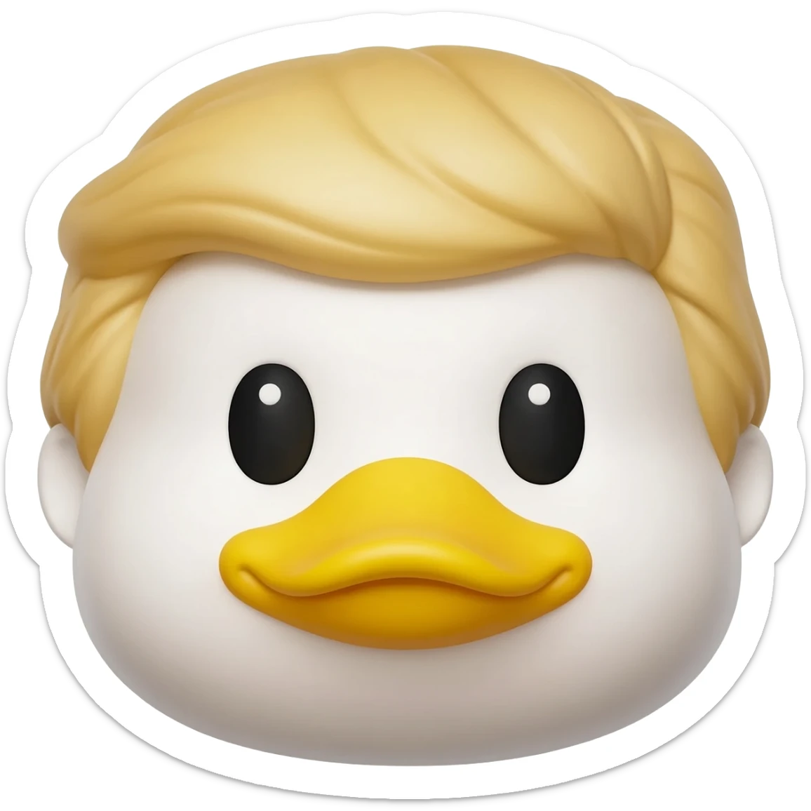 donald trump with duck nose (yellow),and white skin like duck sticker
