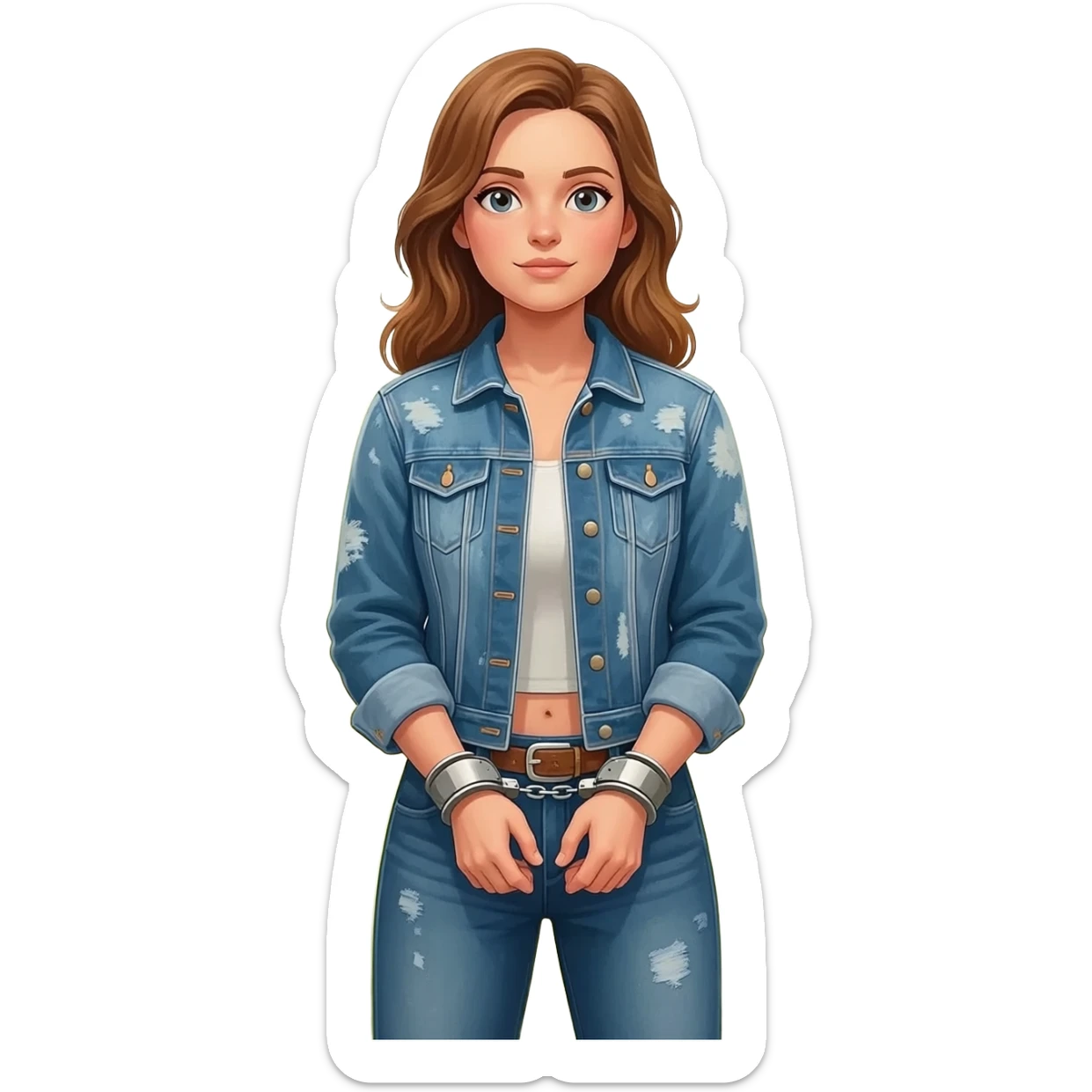 Country girl in handcuffs sticker