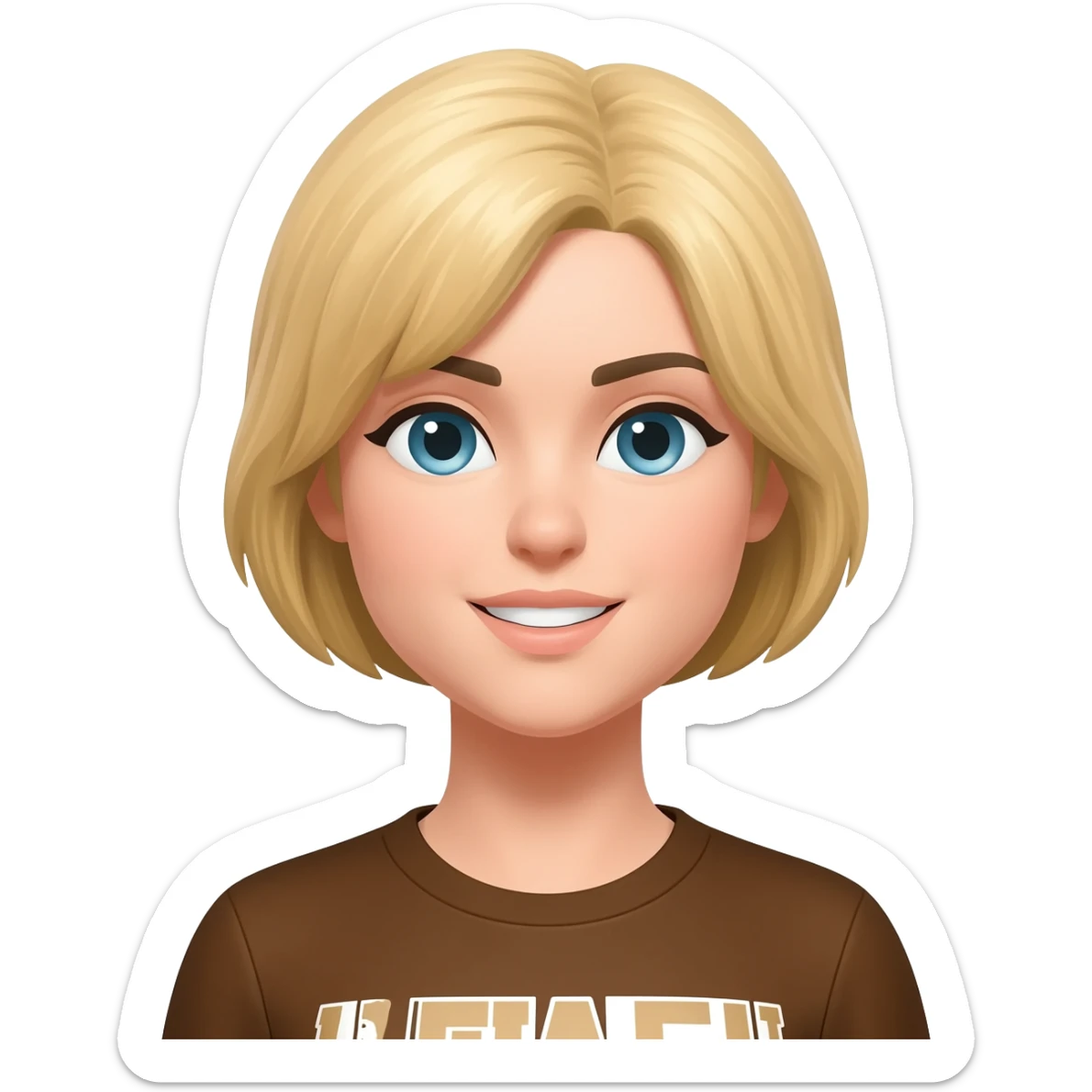 Female Browns fan with short blonde hair sticker