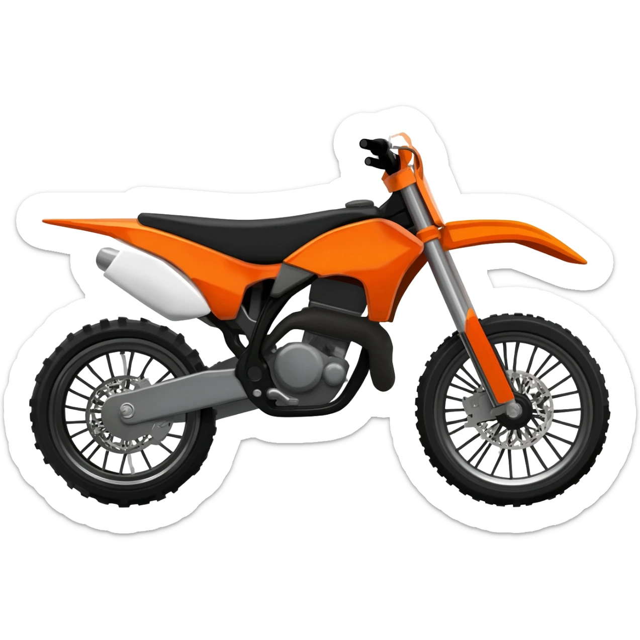Orange and black dirt bike sticker
