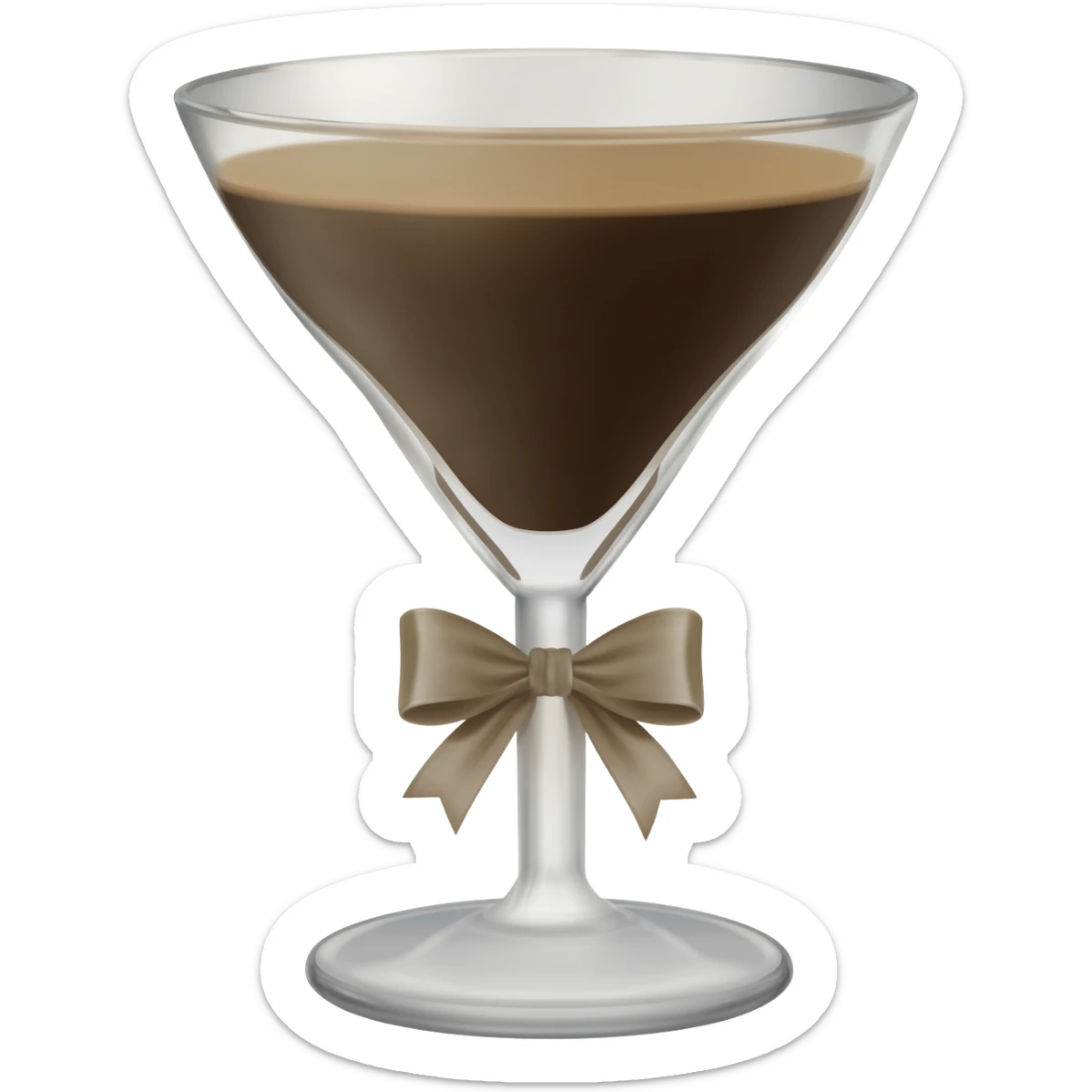 espresso martini with bow on stem sticker
