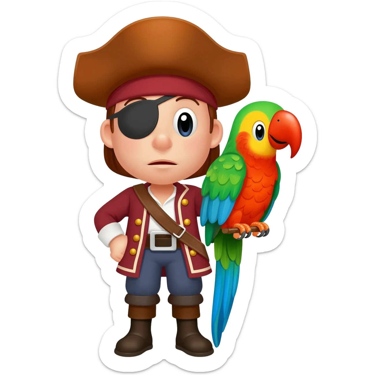 pirate and parrot sticker