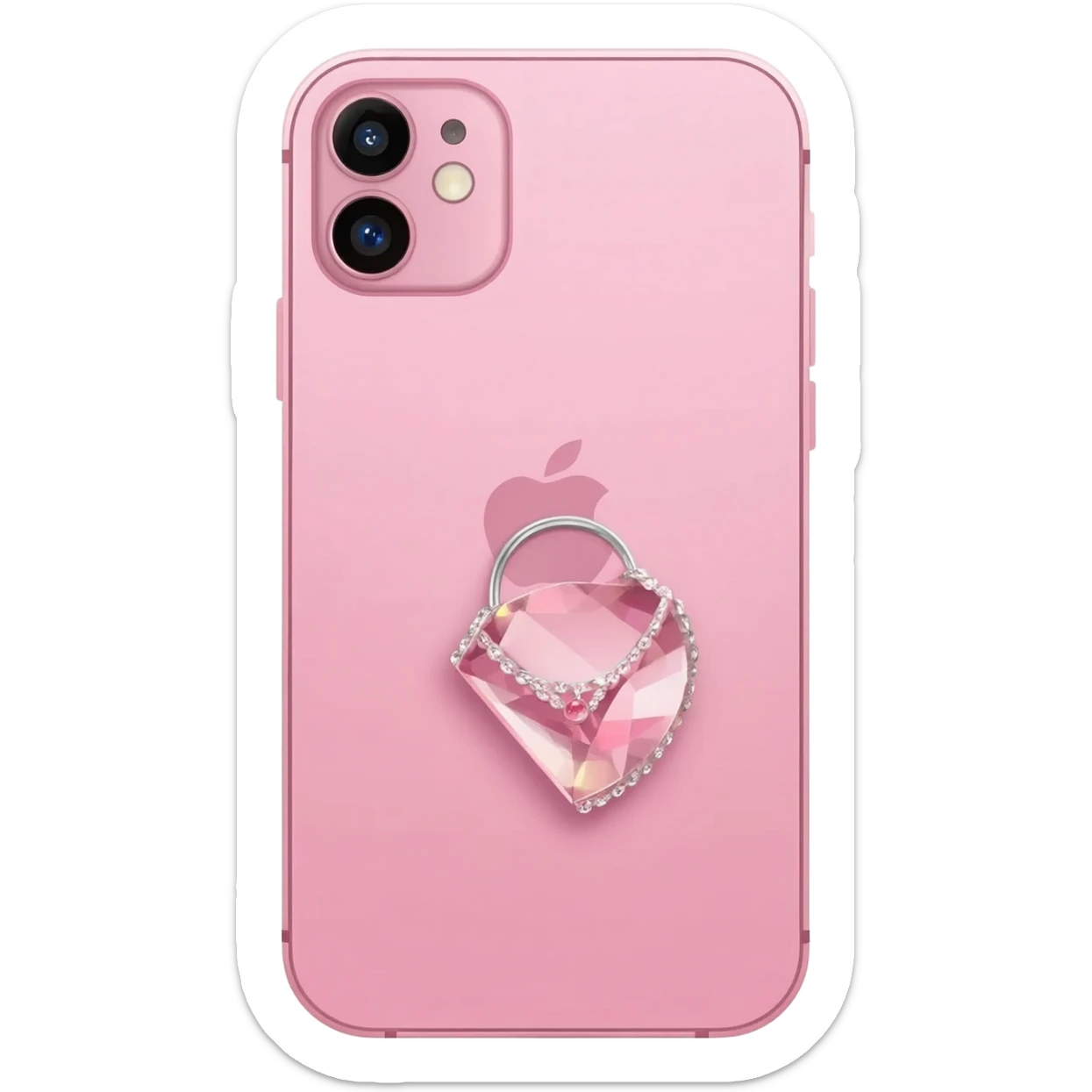 highlight my message with a pink phone that has a phone charm attached sticker