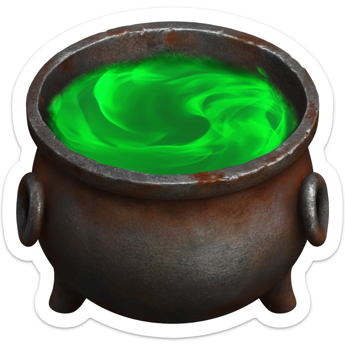 Cauldron with green smoking liquid sticker