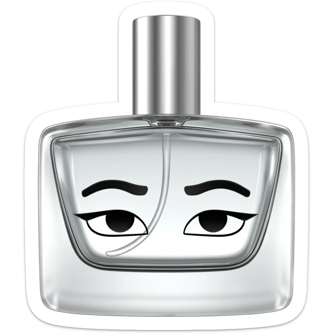 Crea un emoji de un perfume con ojos sticker