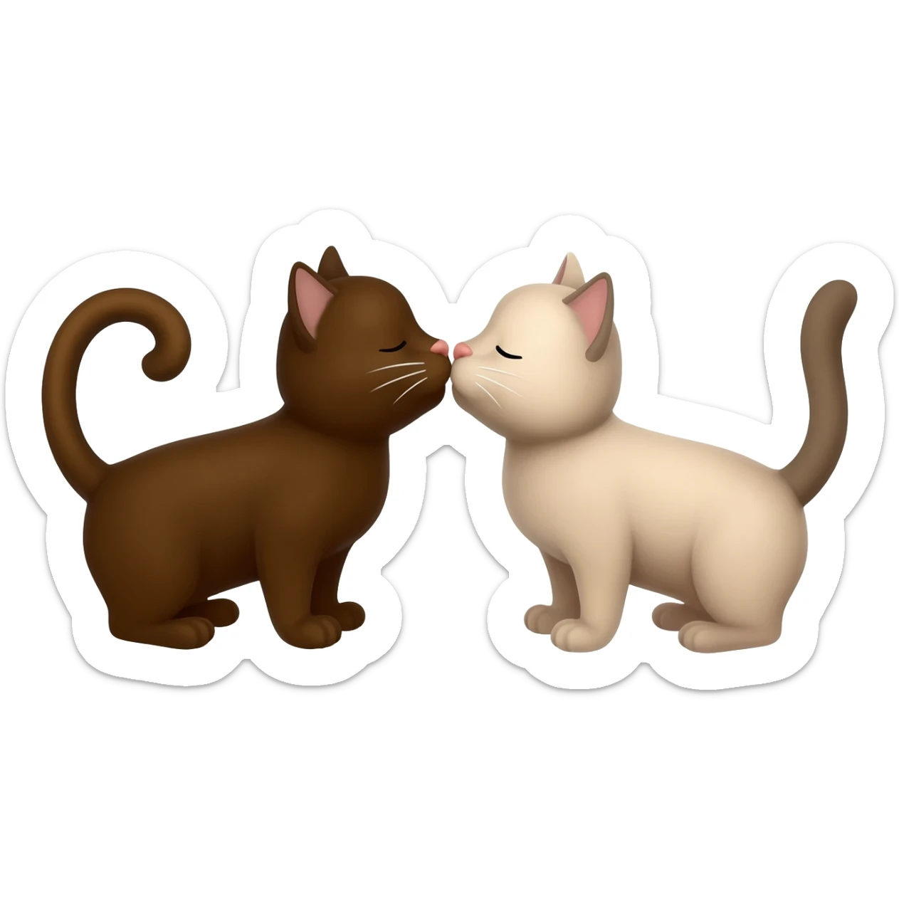 Brown and beige cats are kissing sticker