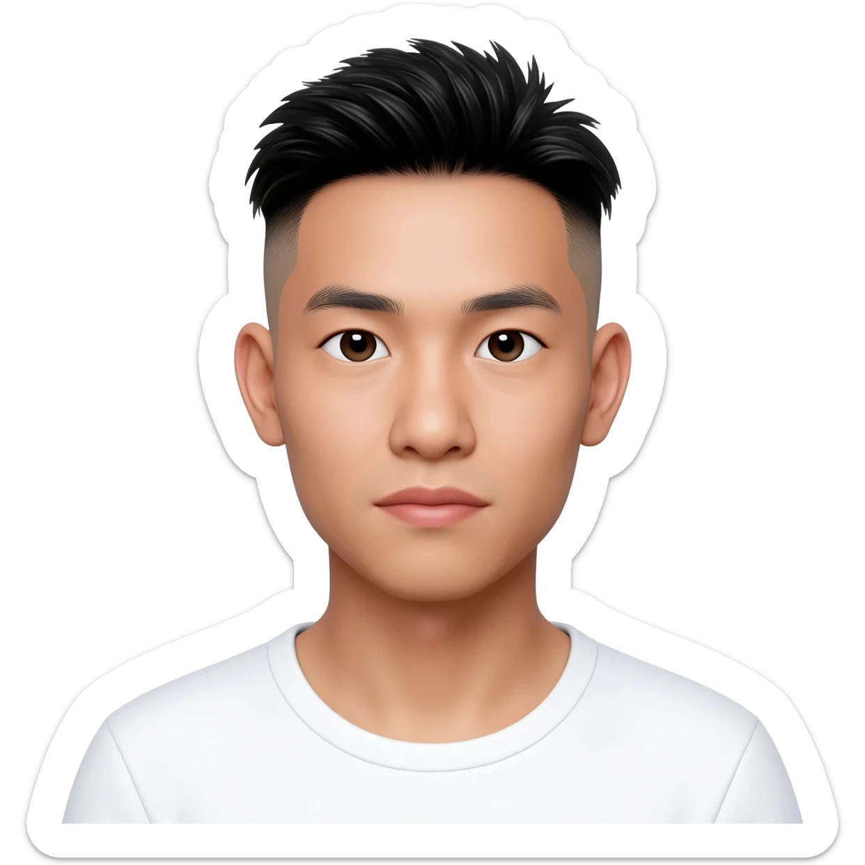 Filipino Chinese young man at 25 years old fade hair cut sticker