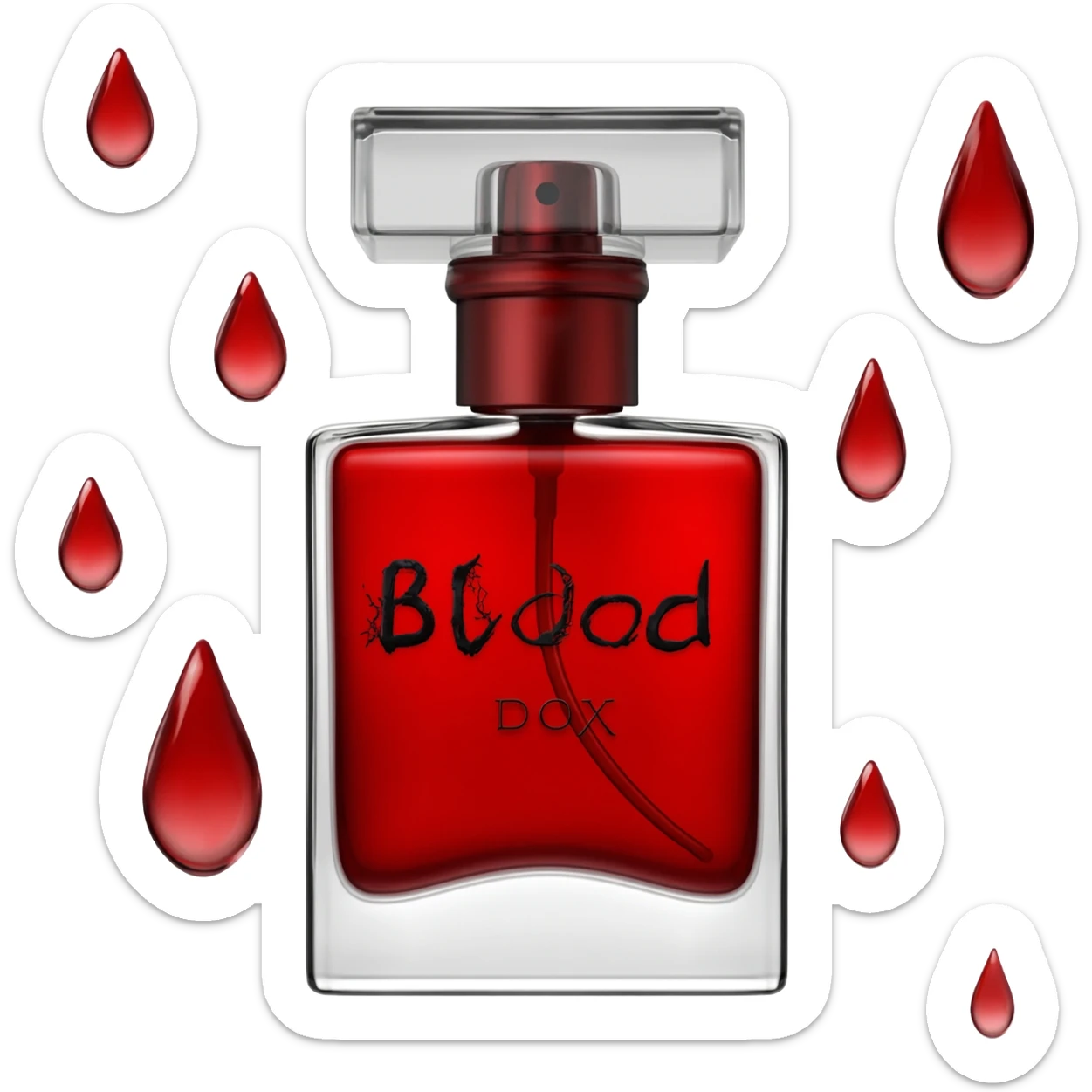 Blood perfume with Blood drops, sanguine aesthetic, gorecore sticker