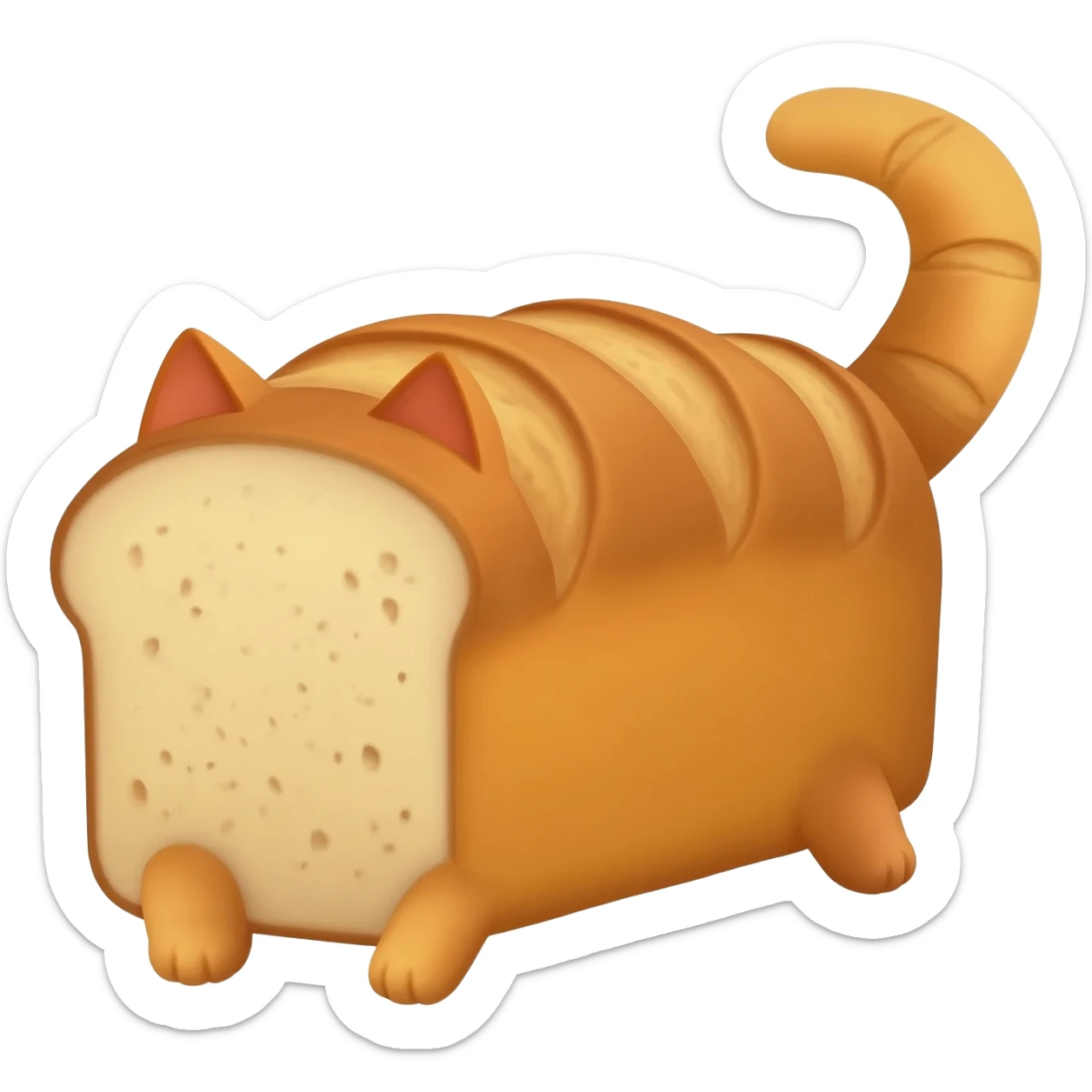 Gato con cuerpo de pan sticker