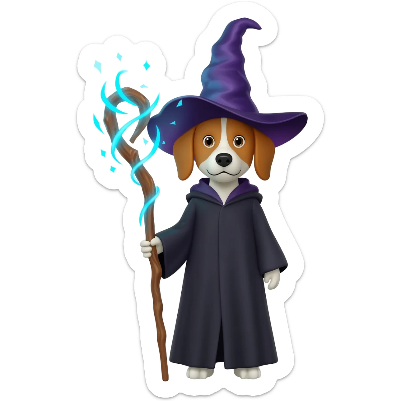 Dog wizard sticker
