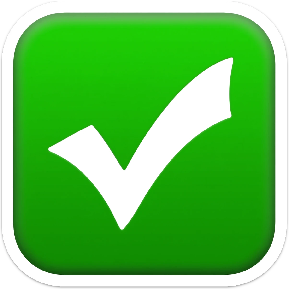 green square with white check mark inside it sticker